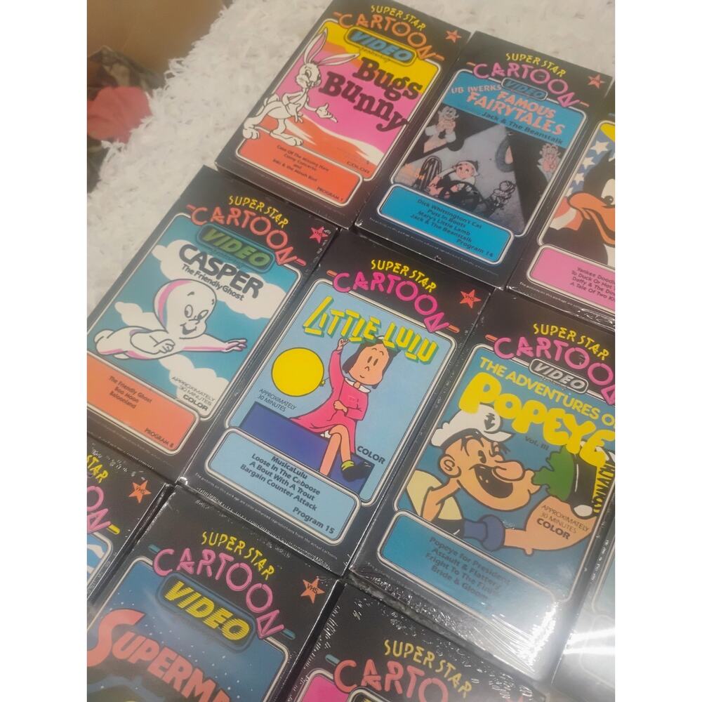 LOT 10 NEW SEALED Superstar Cartoon Video VHS Vintage Popeye Superman Bugs Bunny - Picture 6 of 15